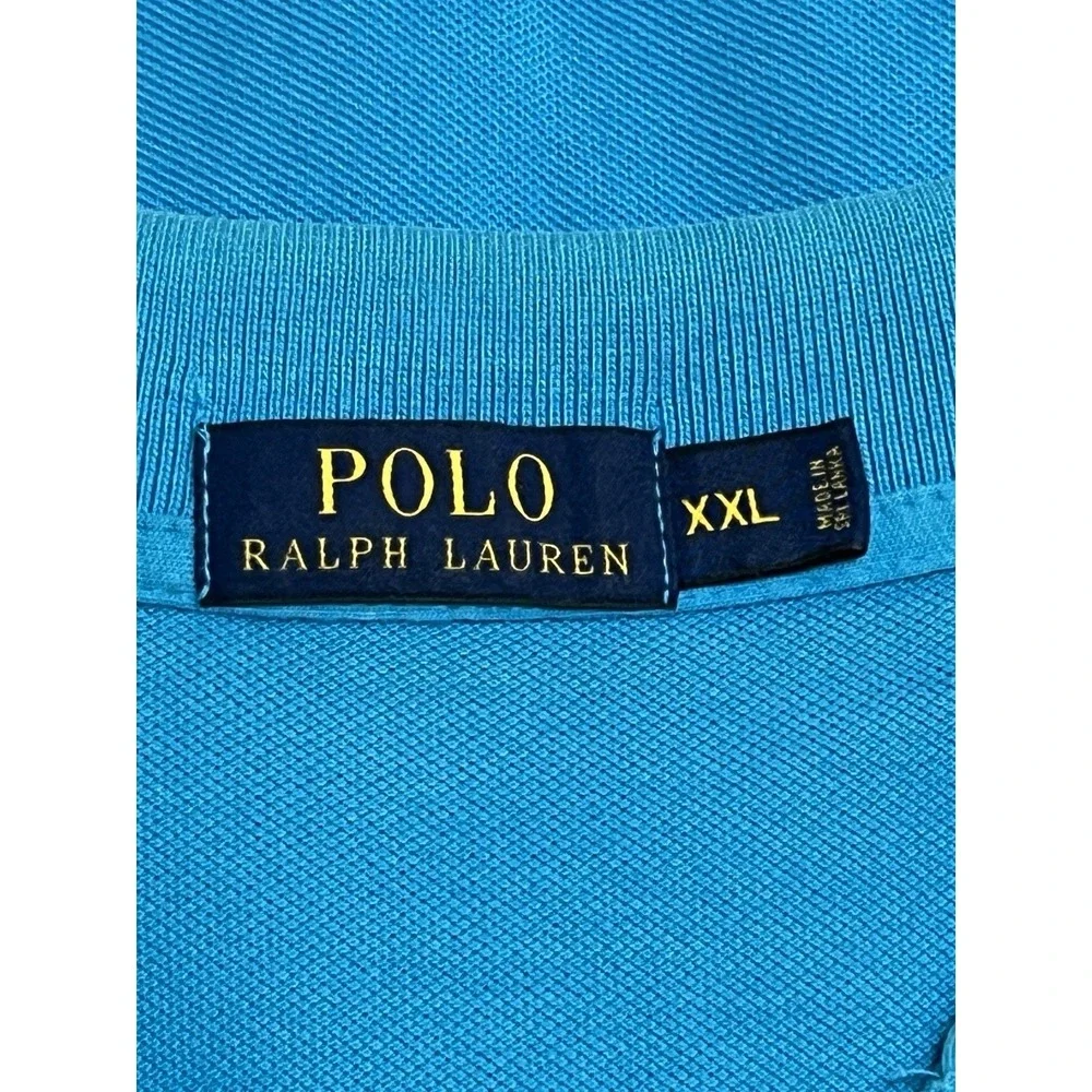 Polo Ralph‎ Lauren Polo Shirt Men XXL Blue Short Sleeve Pony Cotton Classic